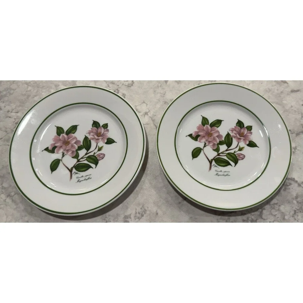 2 JWK Bavaria Western Germany Camellia Japonica Magnolia floral Plates